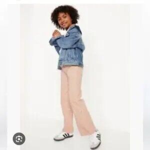 Old Navy High-Rise Baggy Wide-Leg Built-In Tough Jeans for Girls Pink Size 18